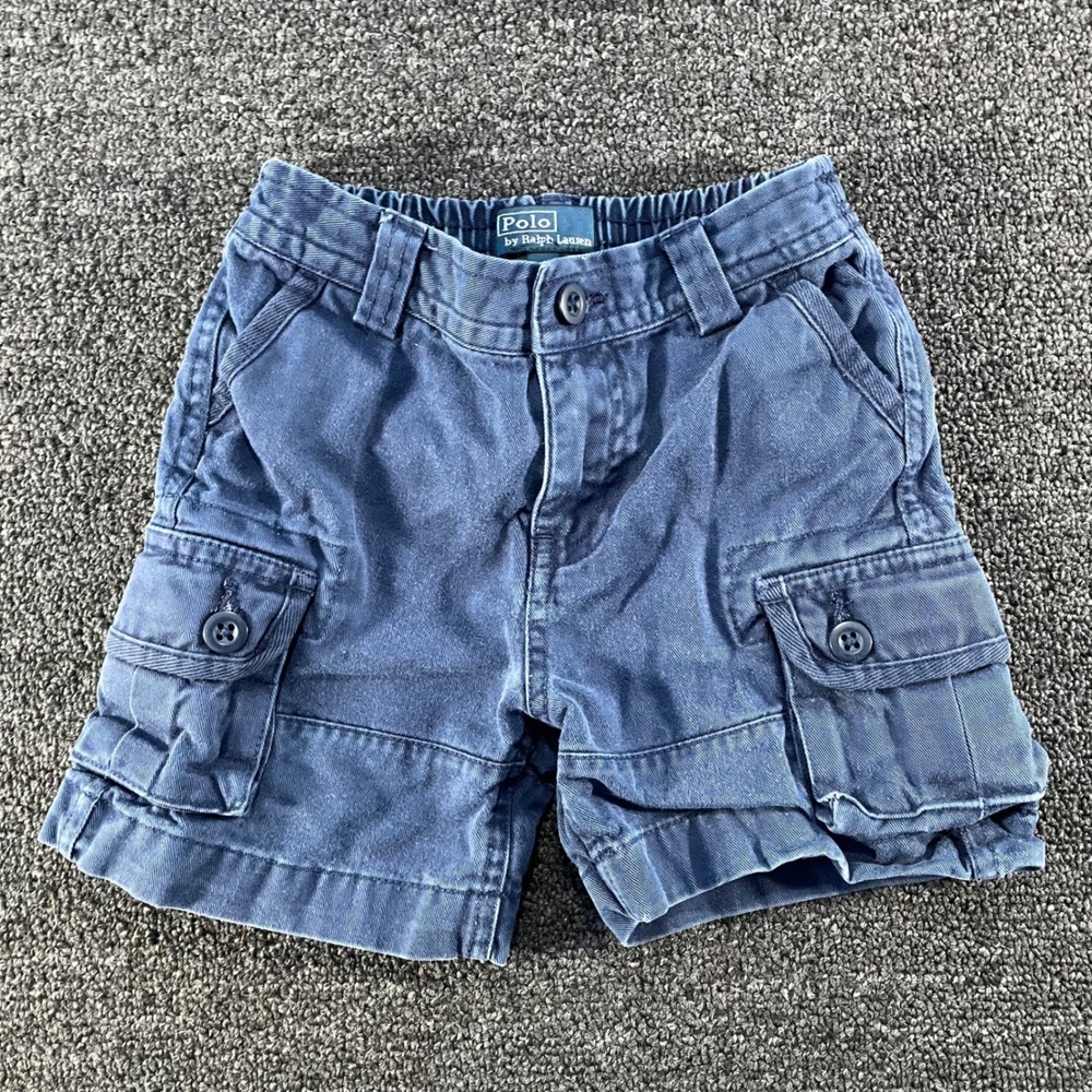 Polo Ralph Lauren Cargo Shorts Toddler 18M Navy Blue Good Utility Cotton